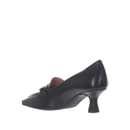 Decollete Pelle Nera Tacco Rocchetto 64N0 BLACK Frau 