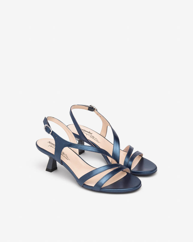 Nero Giardini Sandali Donna Tacco Svasato in Pelle Blu Oceano E513222DE OCEANO 201 Nero Giardini 