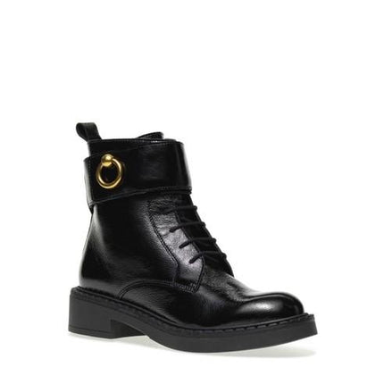 Anfibi Donna in Pelle Nera 97Z7 NERO Frau 