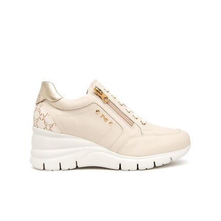 NeroGiardini Sneakers con Zeppa in Pelle Milk - MARIO SPATARELLA