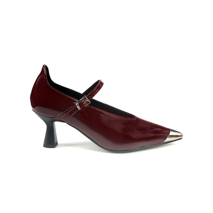 Decollete con Cinturino Bruno Premi a Punta in Vernice Bordo BM0402 BURGUNDY Bruno Premi 