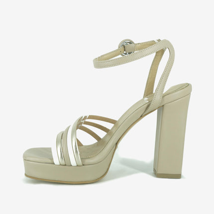 Sandali Donna Multicolor Tacco Alto 675 MULTICOLOR BEIGE Tsakiris Mallas 