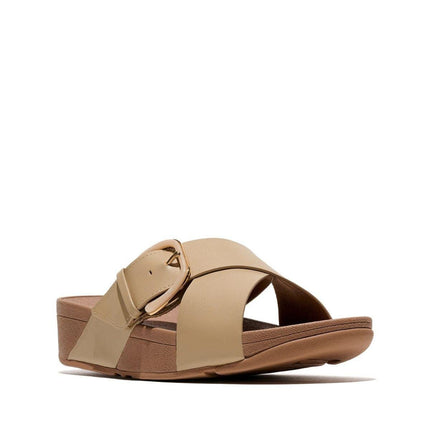 FitFlop Sandali Donna con Fibbia in Pelle Cappuccino Beige - MARIO SPATARELLA