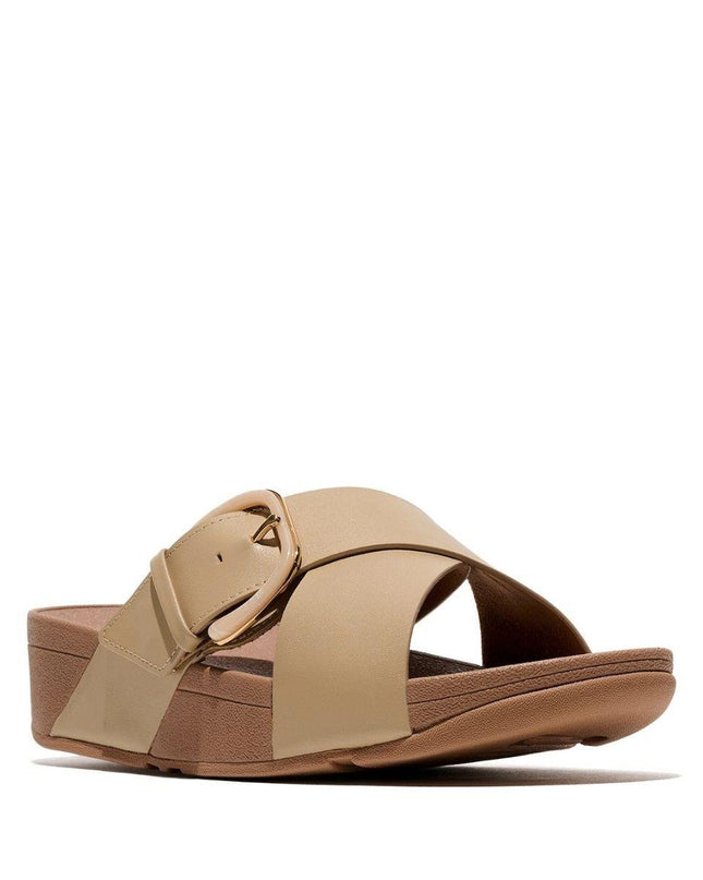 FitFlop Sandali Donna con Fibbia in Pelle Cappuccino Beige - MARIO SPATARELLA