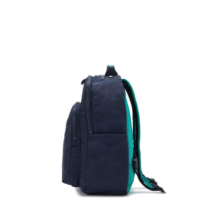 Zaino Porta Computer 11 Pollici Blu SEOUL S BLUE GREEN BLOCK Kipling 