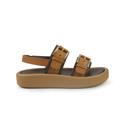 Frau Sandali Donna con Zeppa in Pelle Moro 88H6 MORO Frau 