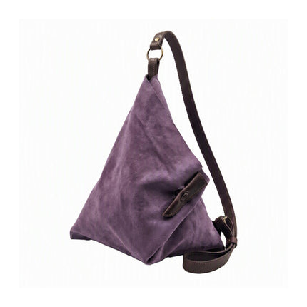 Spatarella Borsa Sacca a Tracolla in Camoscio Purple Viola SPOKE PURPLE Spatarella 
