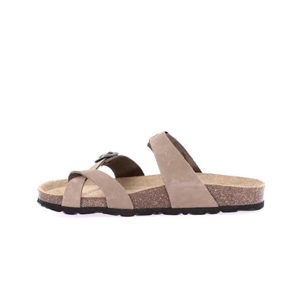 Grunland Sandali Infradito Plantare Sughero in Nabuk Kaki CB1050 SARA KAKI Grunland 