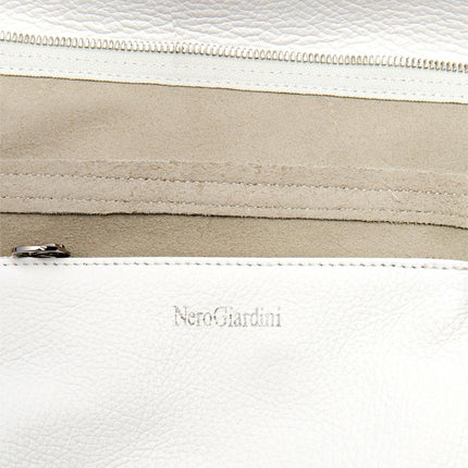 NeroGiardini Borsa Donna con Tracolla in Pelle Bianca - MARIO SPATARELLA