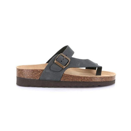 Grunland Sandalo Plantare Infradito Sughero Bio Donna in Nabuk Blu CB0327 HOLA BLUE Grunland 