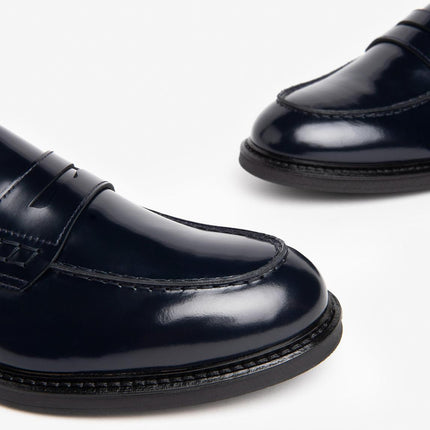 Nero Giardini Mocassino College Uomo in Pelle Spazzolata Blu E500600U BLU 200 Nero Giardini 