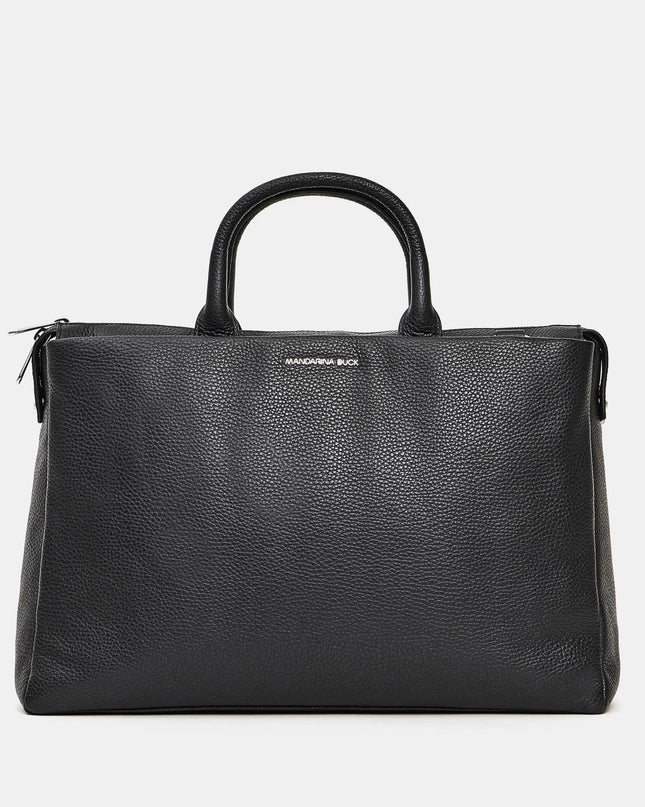 Mandarina Duck Borsa Lavoro Cartella Porta PC 15 Pollici con Tracolla in Pelle Nera - MARIO SPATARELLA