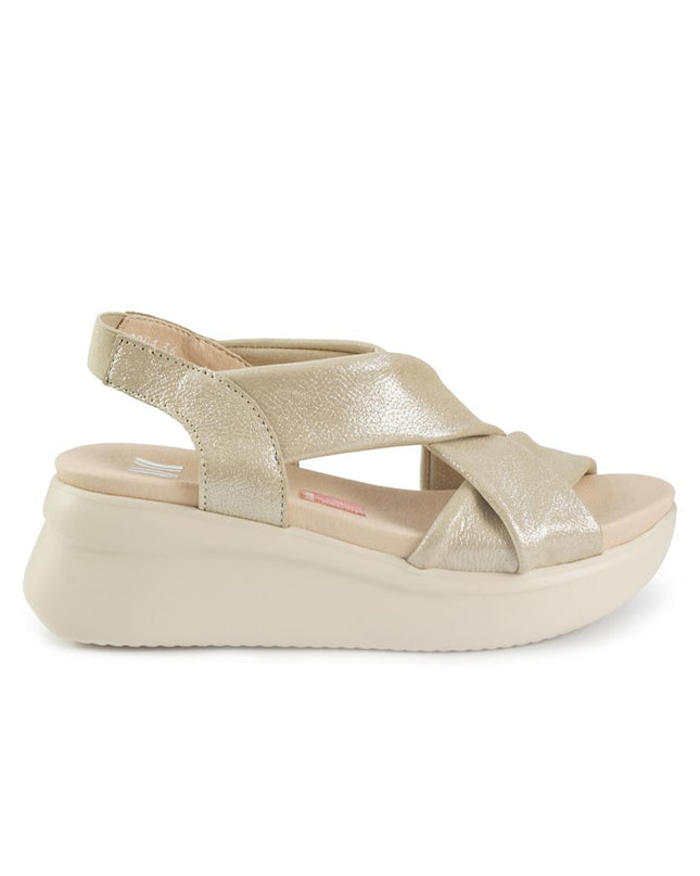Callaghan Sandali Donna con Zeppa in Pelle Laminata Oro 29904 LLANA CAVA Callaghan 