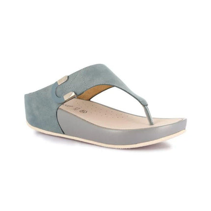 Grunland Infradito Donna Ciabatta Confort con Velcro in Tessuto Jeans - MARIO SPATARELLA