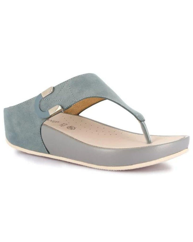 Grunland Infradito Donna Ciabatta Confort con Velcro in Tessuto Jeans - MARIO SPATARELLA