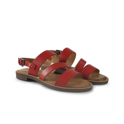 Vueva Sandali Flat Donna in Pelle Rosso WD425R03 RED Vueva 