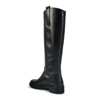 Spatarella Stivali Donna con Tacco Basso Cavallerizza in Pelle Nero - MARIO SPATARELLA