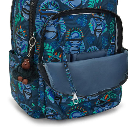 Zaino Porta Computer 15 Pollici Fantasia Blu SEOUL LAP BLUE MONKEY FUN Kipling 