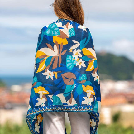 Foulard in Lana Misto Seta Blu ASW35F AZUL OSCURO Colores de Otono 