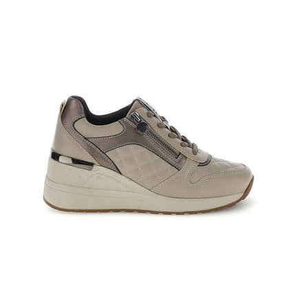 Stonefly Sneakers con Zeppa Lacci e Zip in Pelle Taupe - MARIO SPATARELLA