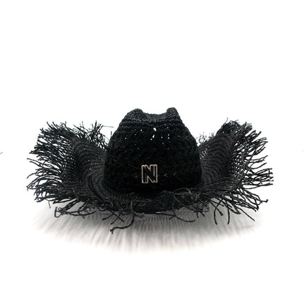 Cappello Texano Sfrangiato in Carta Nero FEDORA THE WEST NUDE SFRANGIATO CARTA BLACK NINETOWEAR 