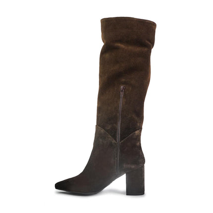 Spatarella Stivali Donna a Punta con Tacco in Camoscio Marrone LP111 BROWN Spatarella 