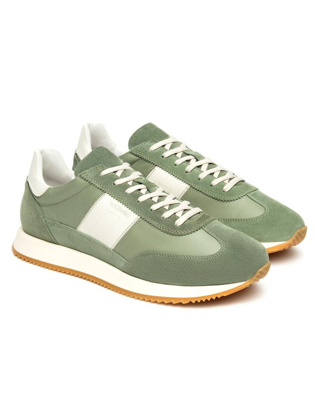 NeroGiardini Sneakers Bassa Uomo in Pelle e Camoscio Verde - MARIO SPATARELLA