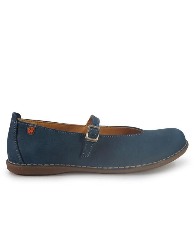 Jungla Ballerina Donna con Cinturino in Pelle Nabuk Blu - MARIO SPATARELLA