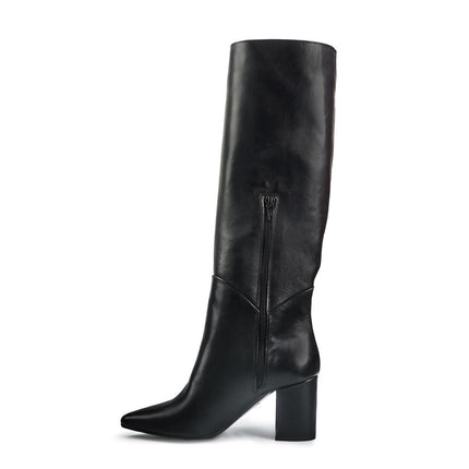 Spatarella Stivali Donna a Punta con Tacco in Pelle Nero LP111 BLACK Spatarella 