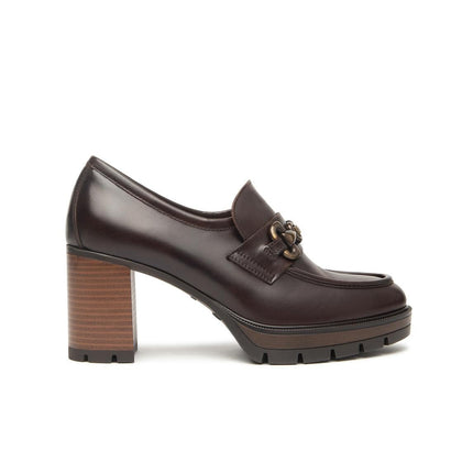 Nero Giardini Mocassini Donna con Tacco e Morsetto in Pelle Testa di Moro - MARIO SPATARELLA