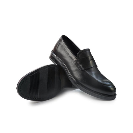 Vueva Mocassini Uomo College in Pelle Nero - MARIO SPATARELLA