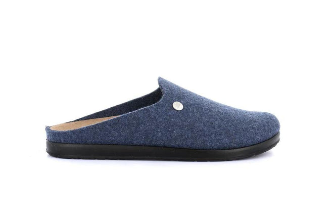 Pantofole Uomo Feltro di Lana Blu CE0251 PONE NAVY Grunland 