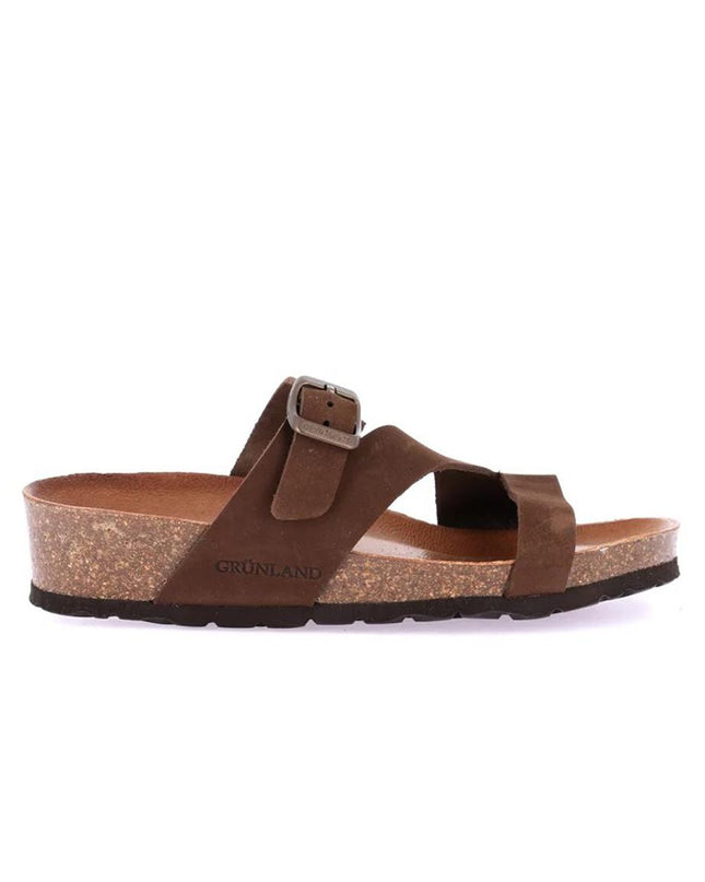Grunland Sandali Plantare Sughero con Zeppa Testa di Moro CB0540 LEFT BROWN Grunland 