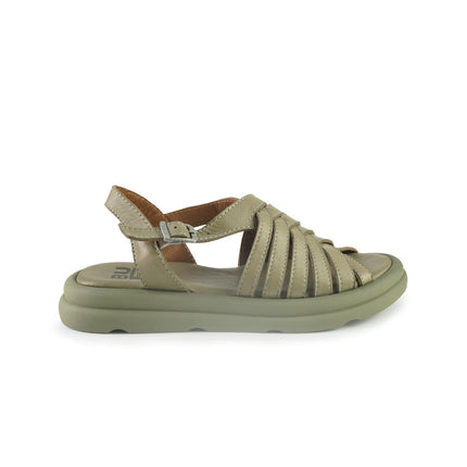 Bueno Sandali Donna Basso in Pelle Verde E3300 VERDONE Bueno 