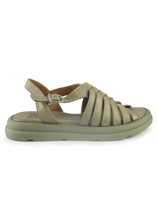 Bueno Sandali Donna Basso in Pelle Verde E3300 VERDONE Bueno 