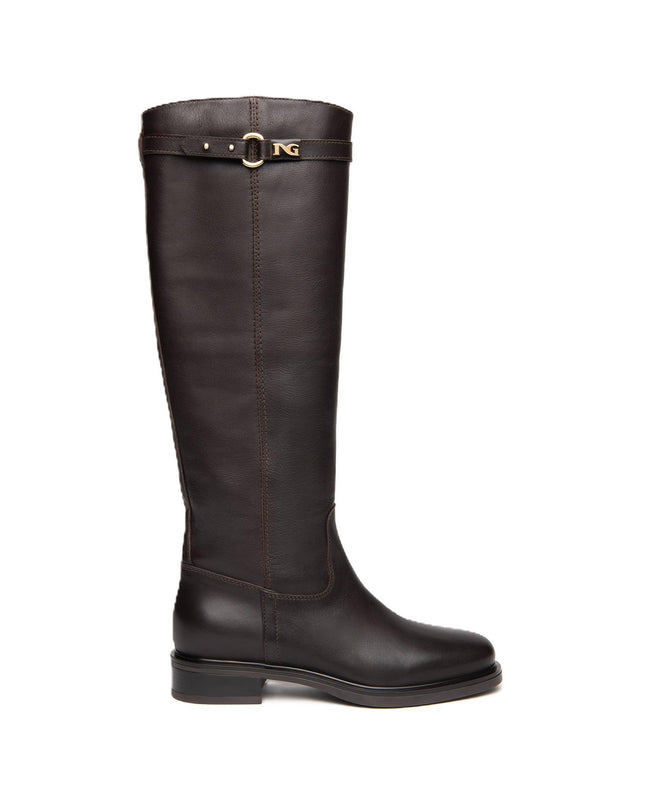 Nero Giardini Stivali Donna Tacco Basso in Pelle Marrone I408850D MORO 300 Nero Giardini 