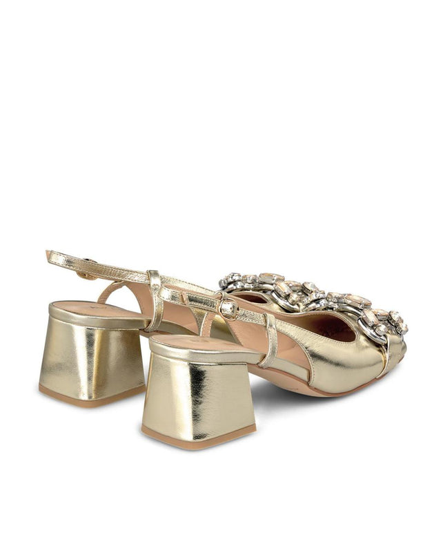 Slingback Gioiello Laminato Oro V240330 GOLD Alma en Pena 
