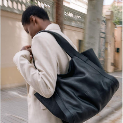 Biba Borsa Shopping in Morbida Pelle Nera - MARIO SPATARELLA