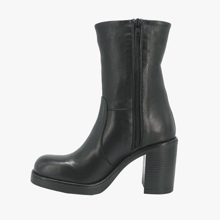 Stivaletto Donna in Pelle Nera Punta Quadrata V2702 NERO Bueno 