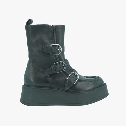 Stivaletti Donna in Pelle con Fibbie P78203 NERO Mjus 