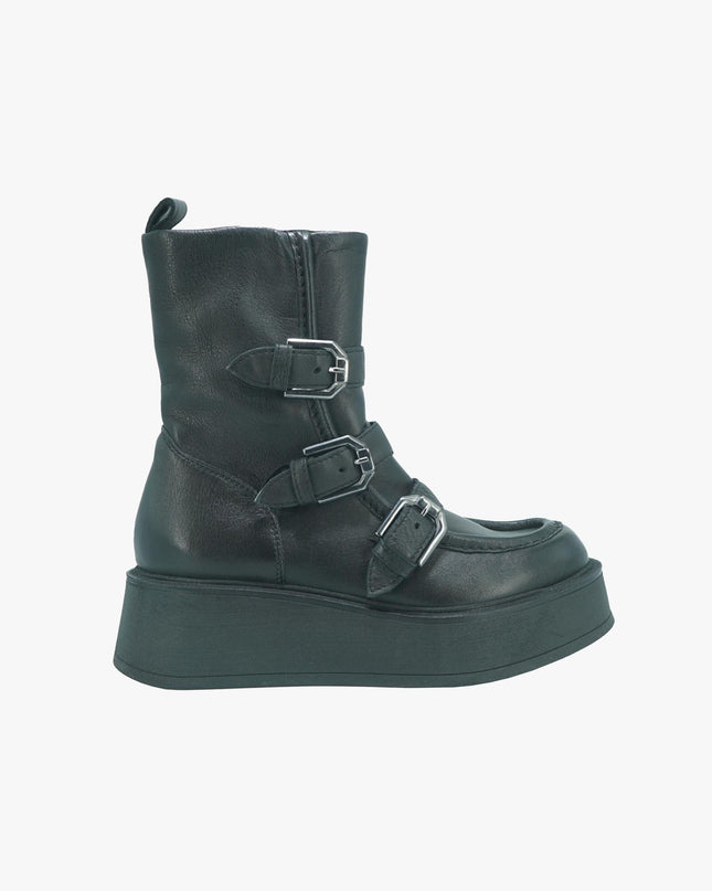 Stivaletti Donna in Pelle con Fibbie P78203 NERO Mjus 