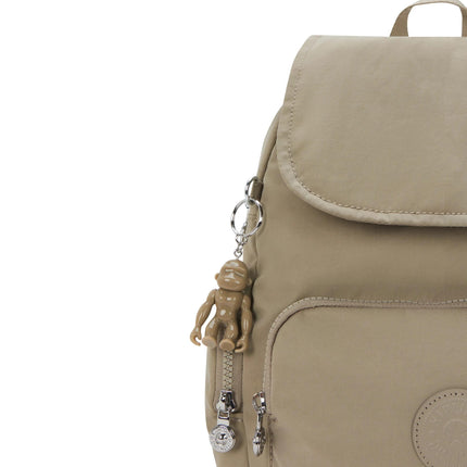 Kipling Zaino Multitasche in Tessuto Beige CITY PACK ZIP S BOHO TAN Kipling 