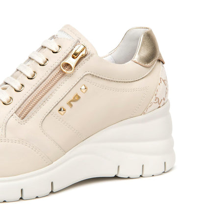 NeroGiardini Sneakers con Zeppa in Pelle Milk - MARIO SPATARELLA