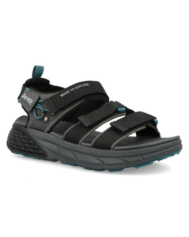 Jeep Sandali Uomo con Doppio Velcro in Tessuto Nero GROOVE SANDAL BLACK Jeep Footwear 