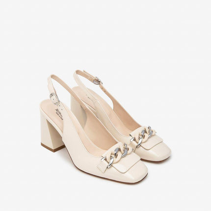Nero Giardini Chanel in Pelle Vernice Latte E409490D LATTE 711 Nero Giardini 