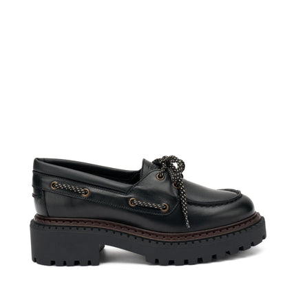 Frau Mocassini Barca Donna in Pelle Nero - MARIO SPATARELLA