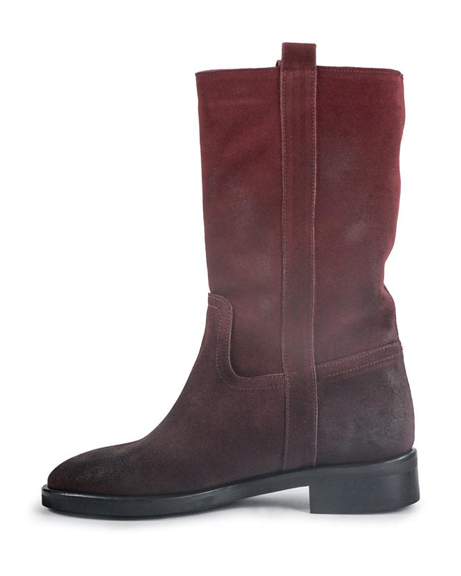 Spatarella Stivaletti Donna Tacco Basso Tubolare in Pelle Ingrassata Bordo LP32 BORDEAUX Spatarella 