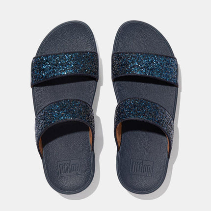 FitFlop ET3-339 LULUGLITTER SLIDES NAVY