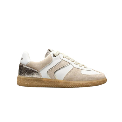 Verbenas Sneakers Bassa Donna in Pelle Bianca Profili Oro - MARIO SPATARELLA