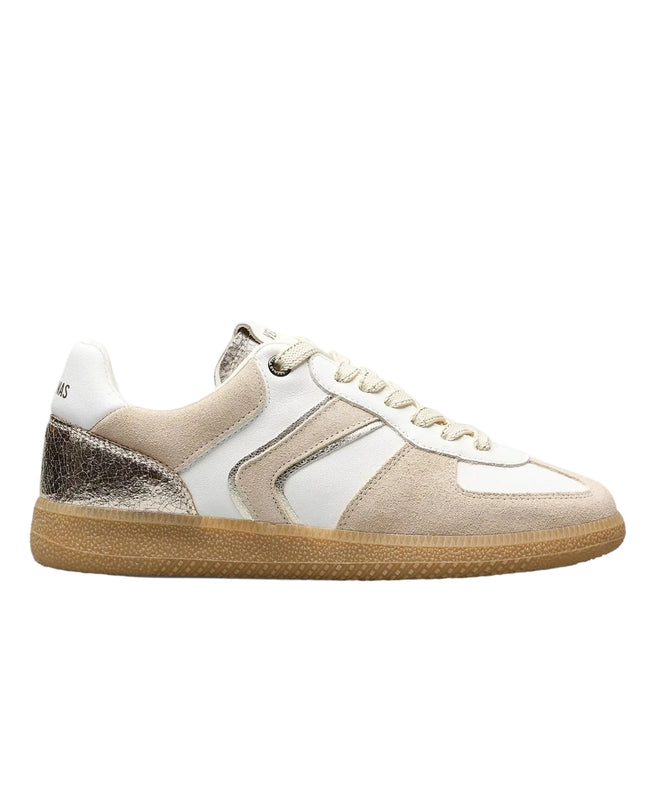 Verbenas Sneakers Bassa Donna in Pelle Bianca Profili Oro - MARIO SPATARELLA